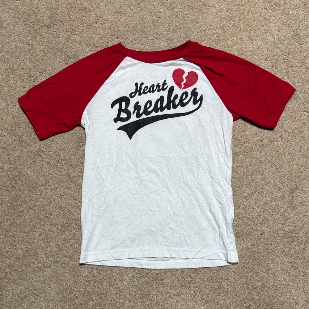 Heart Breaker Red and White Tee